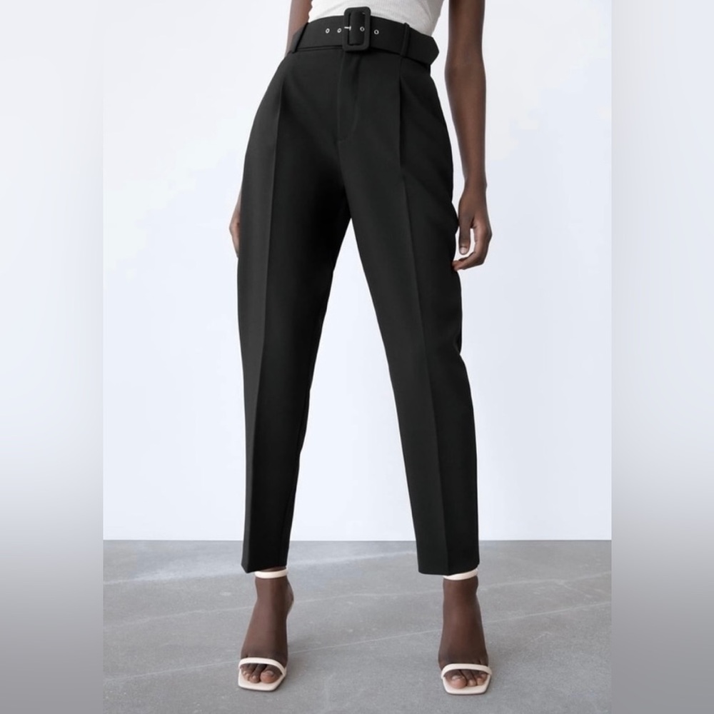 COPY - Zara belted trouser pants black